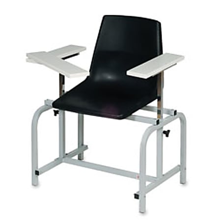 Hausmann Contour-Back Patient Blood Drawing Chair, 19"H x 29"W x 18"D, Black/Gray Frame