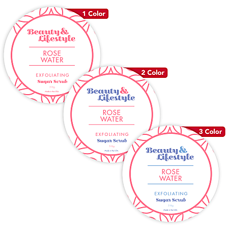 Custom 1, 2 Or 3 Color Printed Labels/Stickers, Round, 3-1/2", Box Of 250