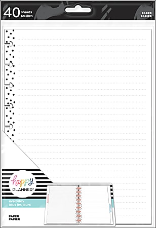Happy Planner Classic Filler Paper, 40 Sheets, 7"