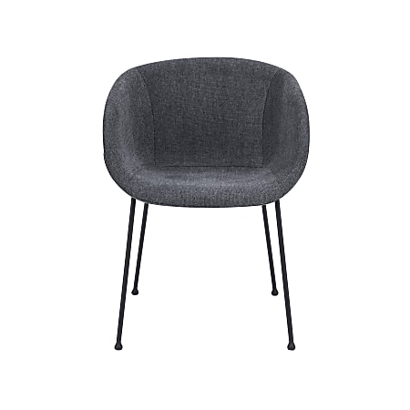 Eurostyle Zach Side Chairs With Arms, Gray/Black, Set Of 2 Chairs