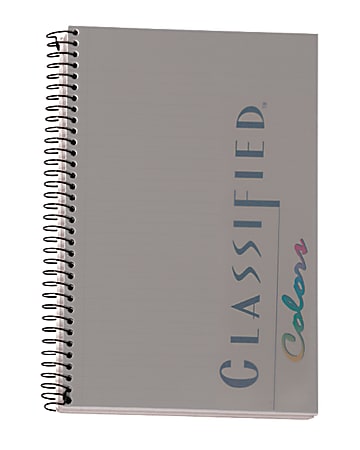 TOPS® Classified™ Colors Business Notebook, 5 1/2" x 8 1/2", 1 Subject, Narrow Ruled, 100 Sheets, Graphite Gray Cover