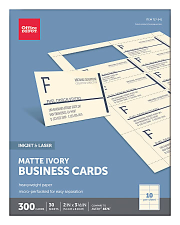 Office Depot® Brand Matte Business Cards, 2" x