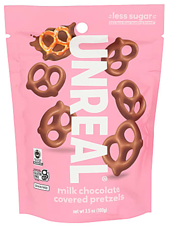Unreal Milk Chocolate Pretzels, 3.5 Oz, Total Qty 6