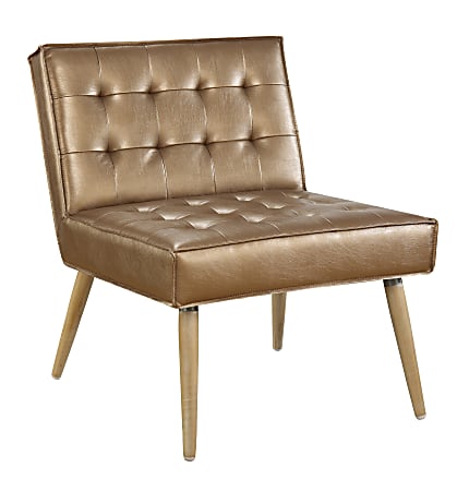 Office Star™ Avenue Six Amity Tufted Accent Chair, Sizzle Copper/Light Brown/Gold