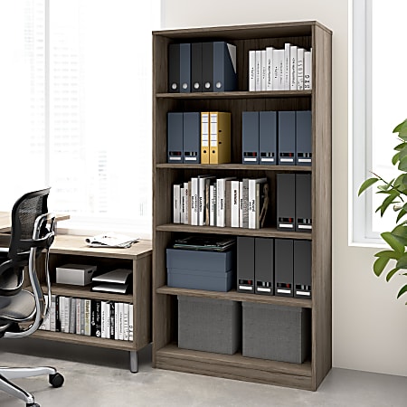 WorkPro® Motiva Tall 71"H 5-Shelf Bookcase, Modern Hickory, Standard Delivery