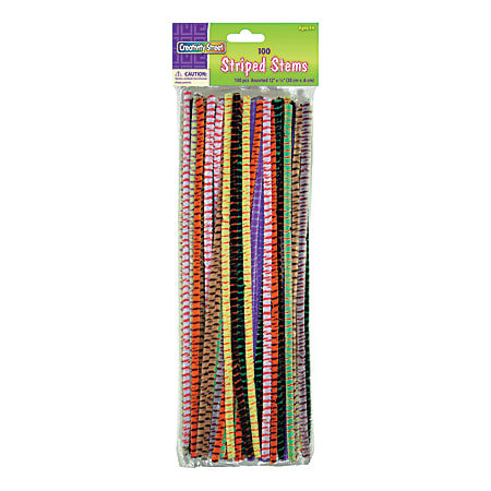 Creativity Street Jumbo Chenille Neon Pipe Cleaners - Craft Project, Classroom - 12" x 0.25" x 236.2 mil x 15" - 100 / Pack - Assorted - Polyester