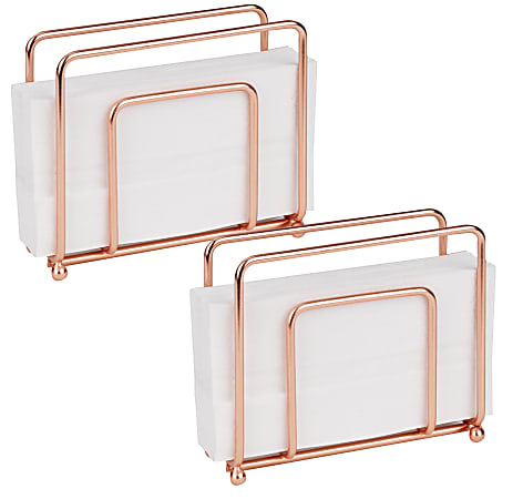 Mind Reader Cocktail Napkin Holders, 5”H x 6”W x 2”D, Metallic Gold, Pack Of 2 Holders