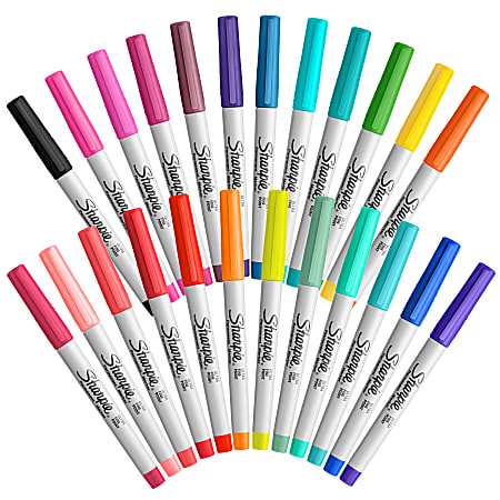 Sharpie Ultra Fine Tip Permanent Marker, Extra-Fine Needle Tip, Assorted  Colors, 24/Set (75847)