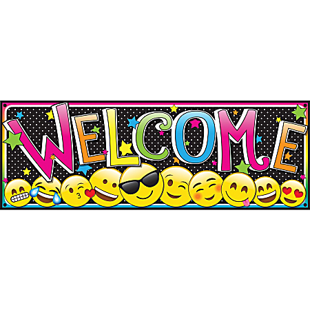 Ashley Magnetic Emoji Welcome Banner - 6" Width x 0.1" Height - Emoji - Assorted