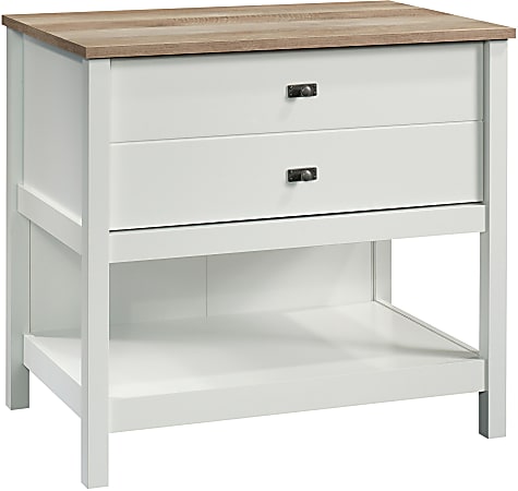 Sauder® Cottage Road 32-7/16"W x 21-13/16"D Lateral File Cabinet, Soft White/Lintel Oak