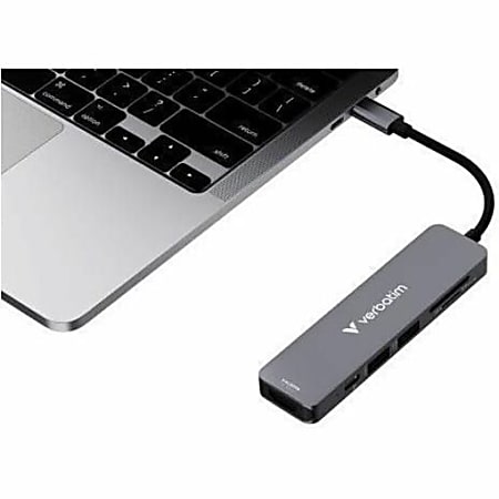 Verbatim 6-Port USB-C Essentials Multiport Hub, Gray