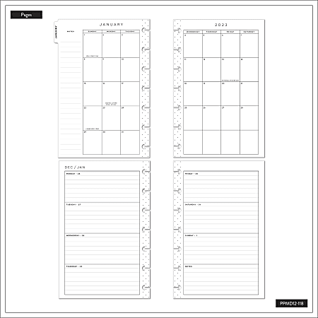 Happyページ Happy Planner WeeklyMonthly Mini Planner 4 58 x 7 90 s