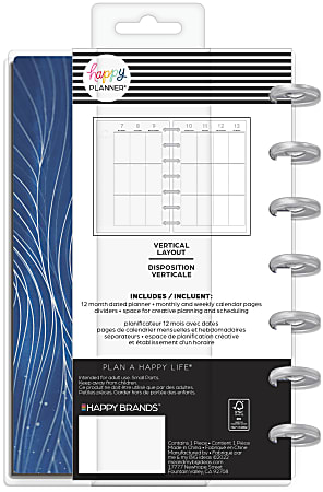 Happy Planner WeeklyMonthly Mini Planner 4 58 x 7 Cyanotype January To  December 2023 PPMD12 121 - Office Depot