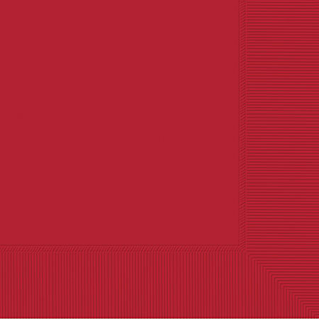 Amscan Lunch Napkins, 6-1/2" x 6-1/2", Apple Red, 100 Napkins Per Pack, Case Of 4 Packs