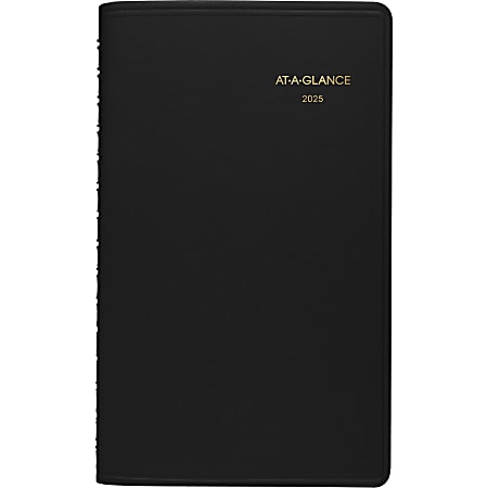 2025 AT-A-GLANCE® Weekly Appointment Book Planner, 5" x 8", Black, January To December, 7007505