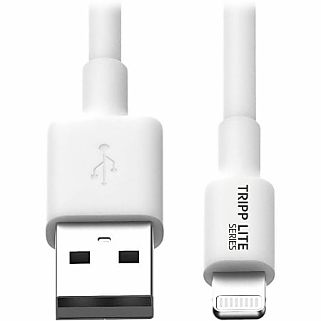 Eaton Tripp Lite Series USB-A to Lightning Sync/Charge Cable (M/M), MFi Certified, White, 10 ft. (3 m), M100010WH