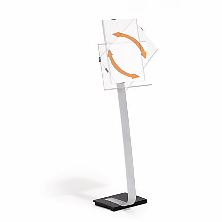 Durable Info Sign Duo Floor Sign Stand, 50" x 17" x 11 1/2", Black/Gray