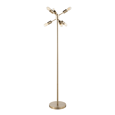 Lumisource Spark Contemporary Floor Lamp, Antique Brass
