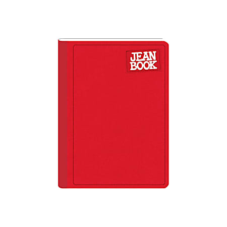 Norma Notebook, Jean, 100 Sheets, College-Ruled, 7-1/2" x 9-3/4", Red, Total Qty 1