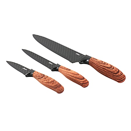 Oster Gunderson 3-Piece Stainless Steel Cutlery Set, Black