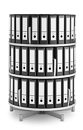 Moll Deluxe Binder And File Carousel Shelving, 3 Tier, White