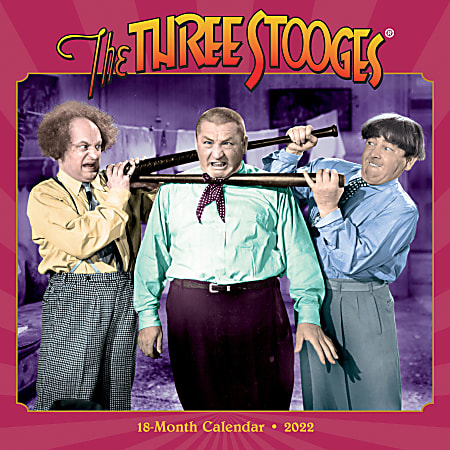 Willow Creek Press Monthly Mini Wall Calendar, 7" x 7", Three Stooges, January To December 2022