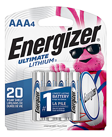 Energizer® Photo Ultimate AAA Lithium Batteries, Pack Of 4