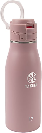 Takeya Traveler FlipLock Bottle, 17 Oz, Ash Rose