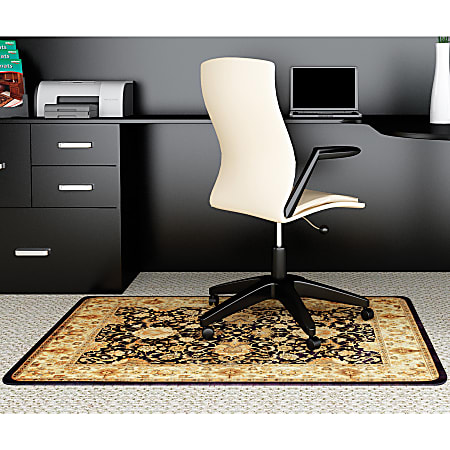 Deflect O Harbour Pointe Decorative Chair Mat For Carpet 46 W x 60 D Studded Black Meridian