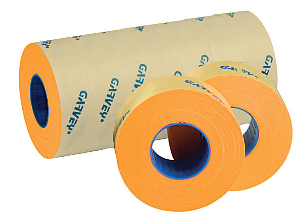 Garvey Price Marking Labels, Fluorescent Orange, 1,200 Labels Per Roll, Pack Of 9 Rolls