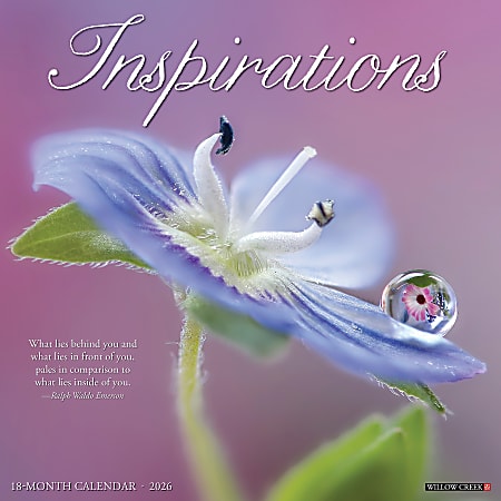 2026 Willow Creek Press Inspirational Monthly Wall Calendar, 12" x 12", Inspirations, January To December, 51566