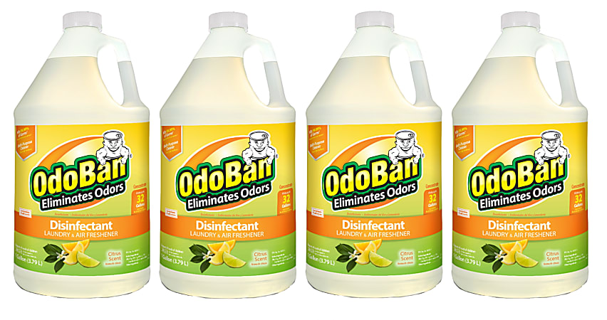 OdoBan Odor Eliminator Disinfectant Concentrate, Citrus Scent, 128 Oz, Case Of 4 Bottles