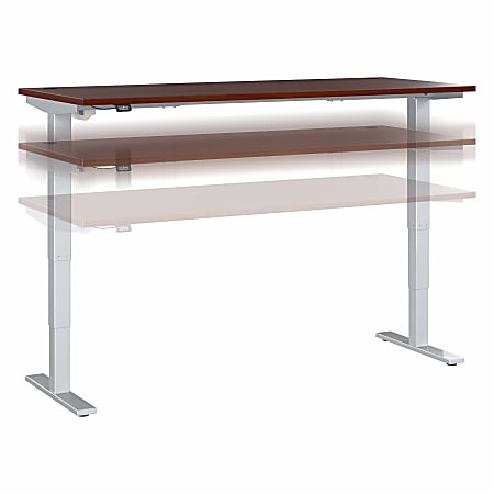 Move 40 Series by Bush Business Furniture Height-Adjustable Standing Desk, 72" x 30", Hansen Cherry/Cool Gray Metallic, Standard Delivery