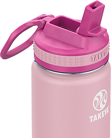 Takeya Actives Straw Reusable Water Bottle, 32 Oz, Blush