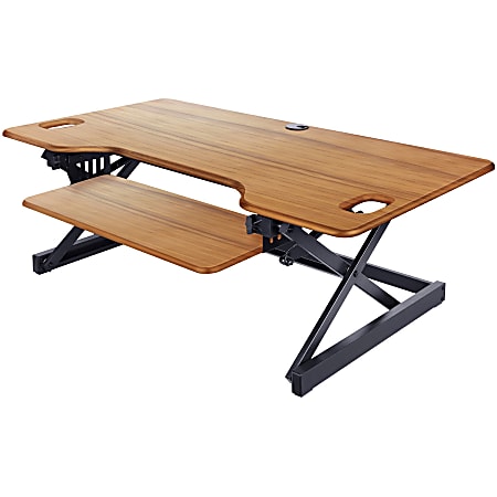 Rocelco DADRT Standing Desk Riser TeakBlack ODP Business Solutions