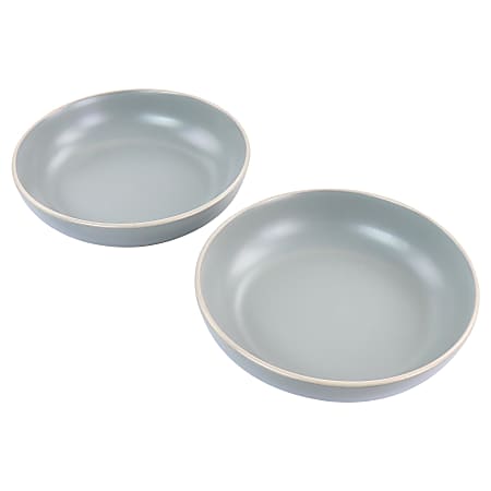 Gibson Home Rockaway 2-Piece Dinner Bowl Set, 16 Oz, Gray
