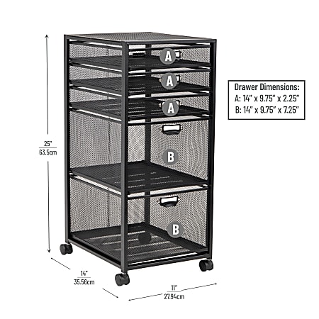 5 drawer rolling sales cart