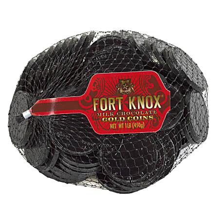 Fort Knox Milk Chocolate Coins, 1 Lb, Black Foil