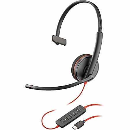Poly Blackwire 3210 Monaural USB-C Headset +USB-C/A Adapter (Bulk) - Mono - USB Type C, Mini-phone (3.5mm) - 8X214A6