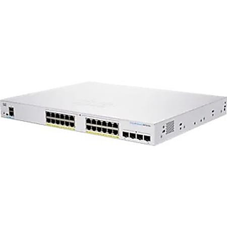 Cisco 350 CBS350-24FP-4G Ethernet Switch - 28 Ports - Manageable - 2 Layer Supported - Modular - 4 SFP Slots - CBS35024FP4GNA