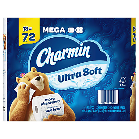 Charmin Essentials Soft Bathroom Tissue, Mega, 2-Ply