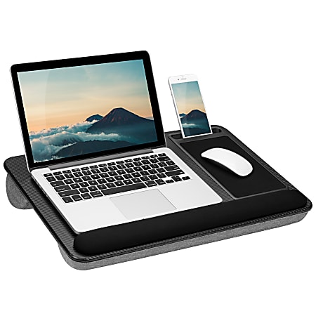 LapGear® Home Office Pro Lap Desk, 21.1” x 14” x 2.6”, Black Carbon