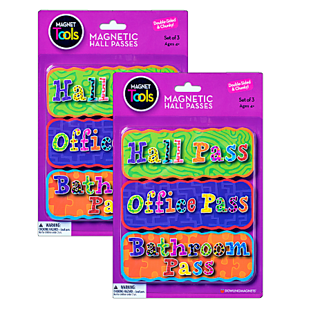 Dowling Magnets Magnetic Hall Pass Sets, Multicolor, Pack of 2