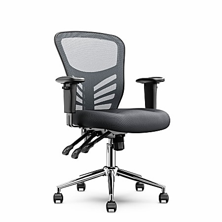 Click365 Flow Ergonomic Mesh Mid-Back Office Task Chair, Gray