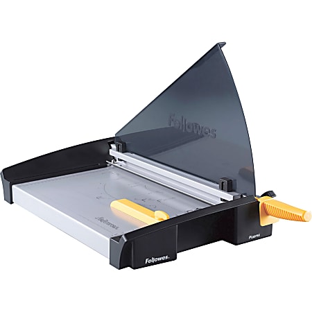 Fellowes® Plasma Guillotine Paper Cutter, 18", Black/Silver