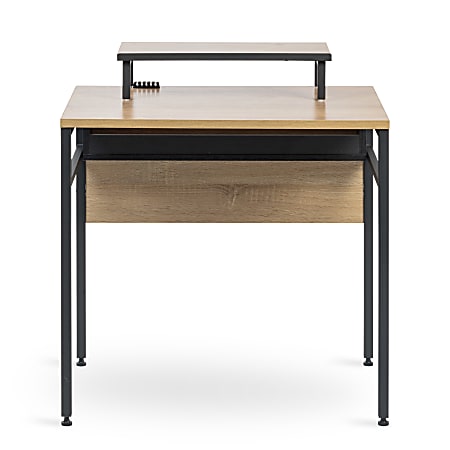 Iris USA 22 W Computer Desk With Monitor Riser Brown Office Depot