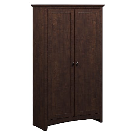 Bush Furniture Buena Vista Tall Storage Cabinet with Doors, Madison Cherry, Standard Delivery
