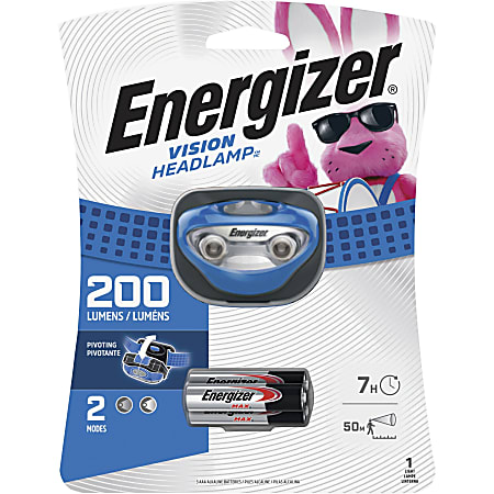 Energizer Vision LED Headlamp - LED - 100 lm Lumen - 3 x AAA - Battery - Impact Resistant, Water Resistant - Blue - 1 / Pack