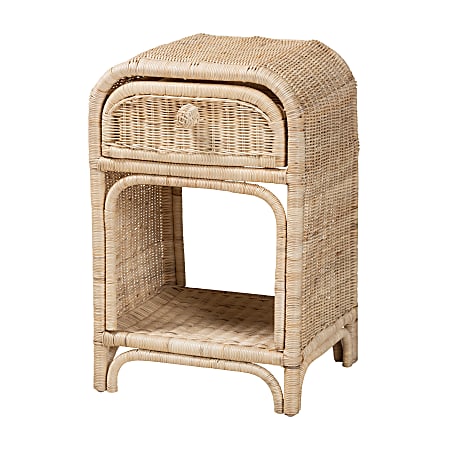 bali & pari Magni Natural Rattan 1-Drawer Nightstand, 27-1/8”H x 18-1/8”W x 15-1/2”D, Natural Brown