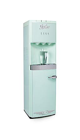 Igloo Retro Hot/Cold Bottom-Load Water Dispenser, 41-1/8”H x 12-1/4”W x 14-1/4”D, Aqua
